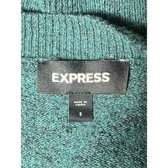 Express Sexy long Sleeve Green Holiday Cardigan Sweater With Rhinestones Small - Picture 5 of 5
